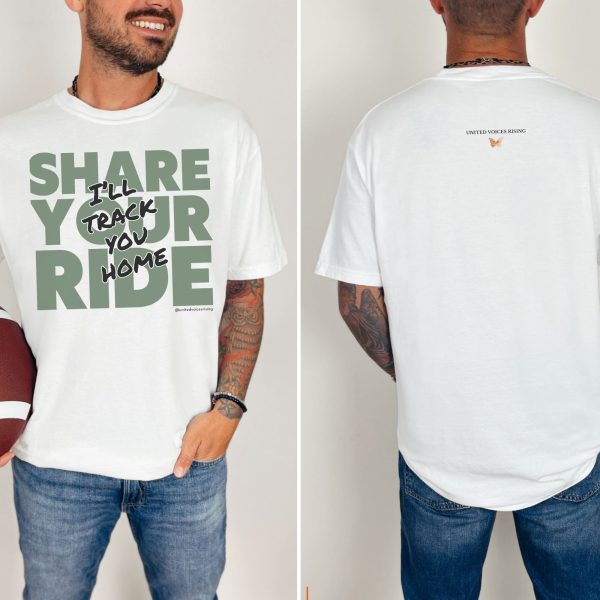 Share your ride. I’ll track you home. | The Safer Together Collection | Comfort Colors T-Shirt